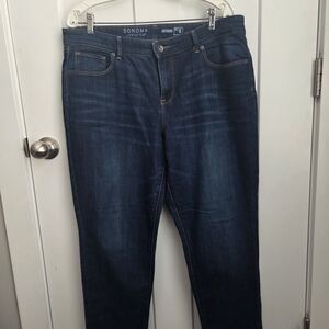Sonoma Women's Dark Blue Boyfriend Jeans